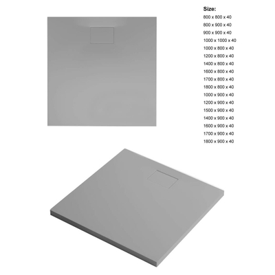 Xenz Flat Plus receveur de douche 100x100cm carré ciment
