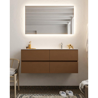 Mondiaz VICA ensemble de meuble de salle de bain - 120cm - meuble sous-vasque repos - 4 tiroirs - lavabo moon droite - 1 trou de robinet - version XL 60cm haut