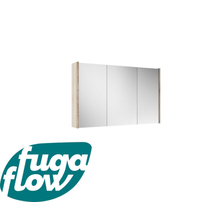 FugaFlow Eccelente Arredo miroir salle de bain armoire de toilette - 100x63x16cm - comprend des panneaux latéraux - Bouleau (bois)