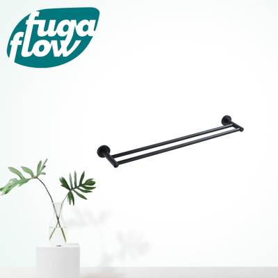 FugaFlow Eccelente Sobrado Portant serviette double 65cm Noir mat