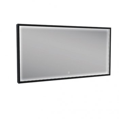 Wiesbaden Avi Spiegel rechthoek - met LED dimbaar en spiegelverwarming - 120x60cm - mat zwart