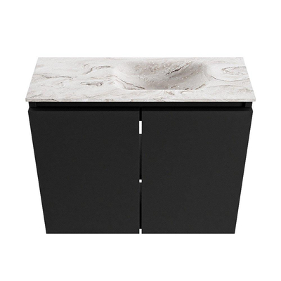 MONDIAZ TURE-DLUX meuble WC 60 cm Urban. EDEN lavabo Glace position droite. Sans trou de robinet.