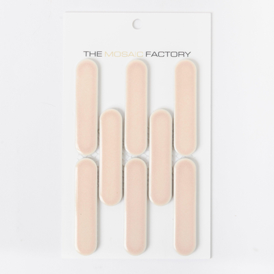 SAMPLE The Mosaic Factory Sevilla carreau mosaïque 2,3x9,8x0,6cm pour mur kitkat oval finger Céramique Brillant Rose