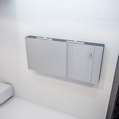 Mondiaz CUBB Armoire de toilette - 150x70cm - 3 portes - Dark Grey (Gris)