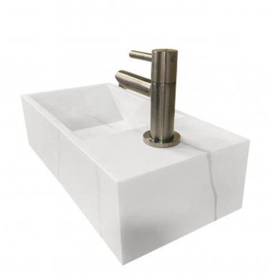 Wiesbaden Noble fontein rechts Solid surface 36 x 18 x 10 cm marmer wit