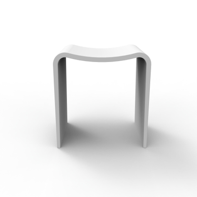 ZEZA Solid Tabouret de salle de bains - 40x30x43 cm - solid surface - blanc mat