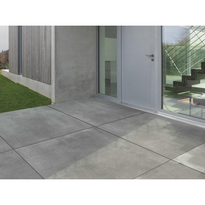 EnergieKer Carrelage pour terrasse 60x60x2cm Look béton Gris mat