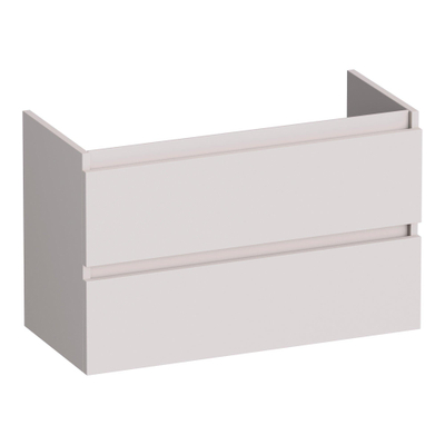 BRAUER Joy meuble sous-lavabo peu profond - 80x39x50cm - 2 tiroirs à fermeture douce - sans poignées - 1 découpe pour siphon - sable mat