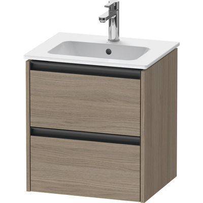 Duravit Ketho.2 Wastafelonderkast - 51x42x54.9cm geschikt - voor 1 waskom - spaanplaat Eiken (terra) - mat eiken terra (hout)