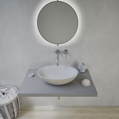 Ideavit Solidthin lavabo 50x50x14.5cm solid surface ovale gris mat