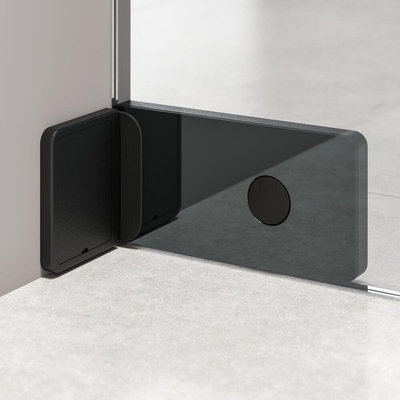 Sealskin Pure Paroi de douche à l'italienne - 120x200cm - verre clair - 8mm - traitement anticalcaire - noir mat
