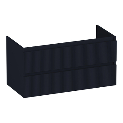 BRAUER Joy Wavy wastafelonderkast 100 2 softclose lades - greeploos - 1 sifon uitsparing - mat zwart