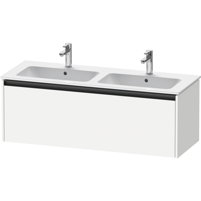 Duravit Ketho 2 meuble sous-lavabo avec 1 tiroir pour double vasque 128x48x44cm avec poignée anthracite blanc mat