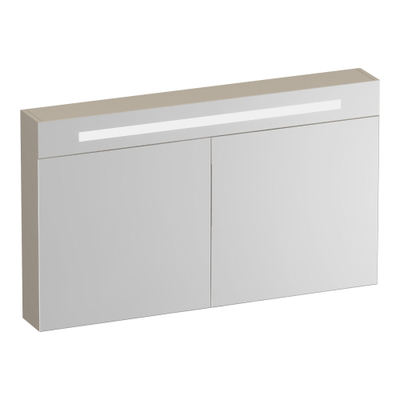 BRAUER Promise Deluxe armoire de toilette - 120x70x15cm - avec éclairage - 2 portes miroir double face - beige mat