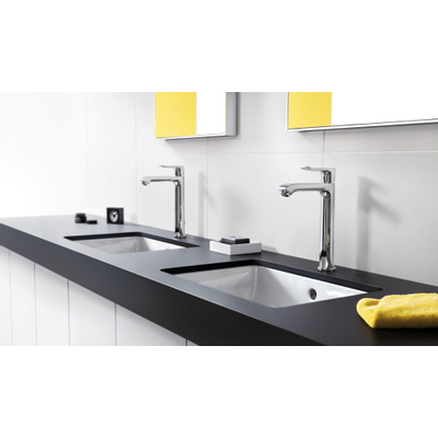 Hansgrohe Metris 1 greeps wastafelkraan - 200 met trekwaste - hoogglans chroom