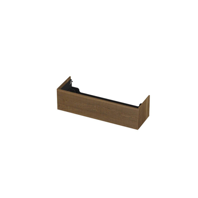 INK Wastafelonderkast - 140x45x37.6cm - 1 lade - push to open - verticaal gefreesd - Eiken - Aqua