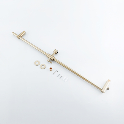 FugaFlow Eccelente Accessoire Barre de douche coulissante avec coude mural intégré - 90cm - Laiton brossé PVD (Or)