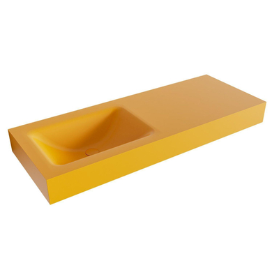 Mondiaz CLOUD Lavabo suspendu - 120cm - lavabo à gauche - bord 12cm - Solid Surface Ocre
