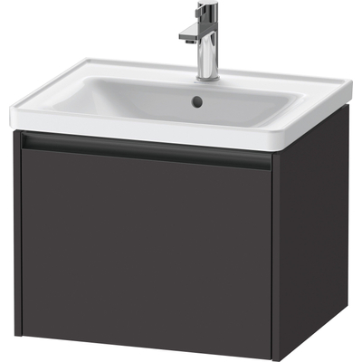 Duravit ketho 2 meuble sous lavabo avec 1 tiroir 58.4x45.5x44cm avec poignée anthracite graphite super mat