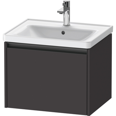 Duravit Ketho.2 Wastafelonderbouwkast - met 1 lade - 58.4x45.5x44cm - met greep antraciet - grafiet supermat