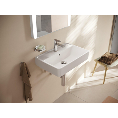 Hansgrohe Xanuia Q Wastafel/Fontein - 60x37cm - inbouw - 1 kraangat - met overloop - smartclean - compact - glans wit