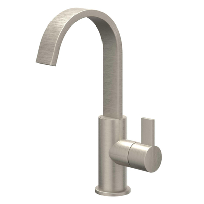 Ivy Pact wastafelkraan - opbouw - hoog - voorsprong 13cm - PVD - geborsteld nikkel (rvs)