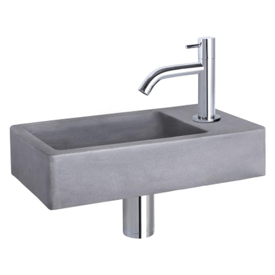 Differnz Force pack lave-mains – 40 x 22 x 8 cm – béton gris – robinet courbé chromé