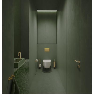 Clou Kaldur porte-rouleau de papier toilette en forme de L sans clapet or brossé PVD