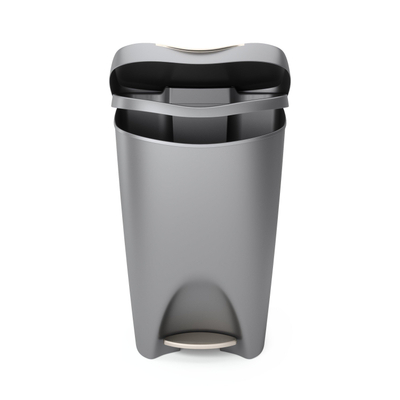 Umbra Brim Poubelle - 43x33x64cm - 50 litres - couvercle - gris/nikel