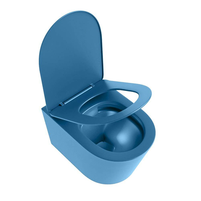 Mondiaz LAVIE WC suspendu – sans bride – 36 x 53 cm – avec abattant softclose – Jeans (bleu)