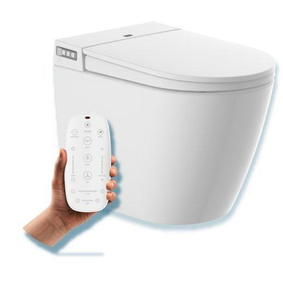 Nemo Go WC douche avec extraction des odeurs avec séchage à l'air chaud et douchette avec siège et couvercle à fermeture progressive blanc