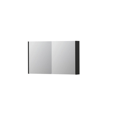 INK SPK1 armoire de toilette – 100 x 60 x 14 cm – 2 portes, portes-miroir double face – Noir mat
