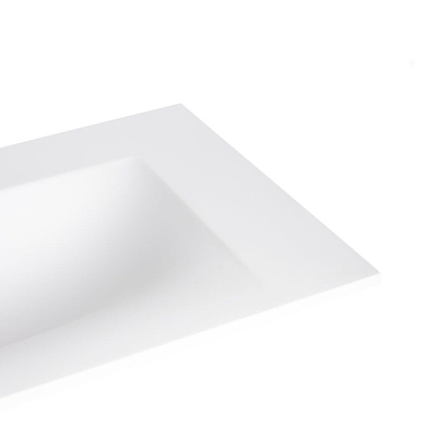 BRAUER Glacier wastafel - 80x46x2cm - 1 wasbak - 1 kraangat- fine stone - mat wit OUTLETSTORE