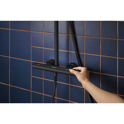 Hansgrohe Activera S doucheset - 24cm - thermostatisch - met 2-standen handdouche - mat zwart