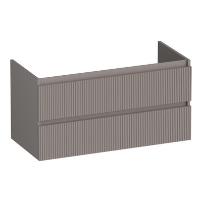 BRAUER Joy Wavy meuble sous-lavabo 100 2 tiroirs softclose - sans poignées - 1 découpe pour siphon - taupe mat