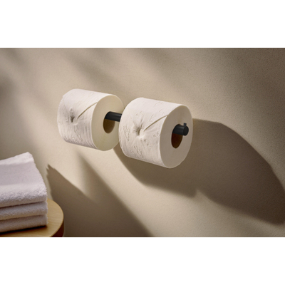 Hansgrohe AddStoris S dubbele closetrolhouder mat zwart