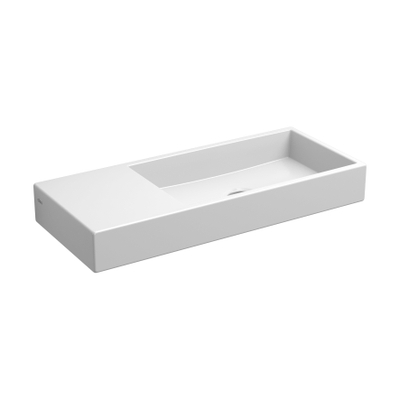 Clou Mini Wash Me lave-mains 45x19cm sans trou de robinet et sans bonde tablette de robinet à gauche Céramique Blanc