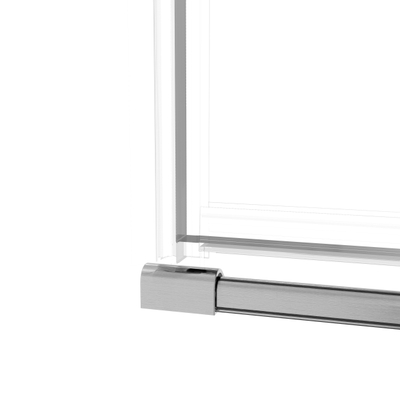 Fortifura Galeria Douchedeur - 70x200cm - scharnieren - deurgreep - vlak - gesatineerd veiligheidsglas - Geborsteld RVS