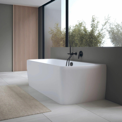 Duravit Qatego baignoire dos au mur 180x80 cm, blanc mat