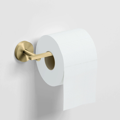 Clou Flat Toiletrolhouder L-vorm zonder klep goud geborst. PVD