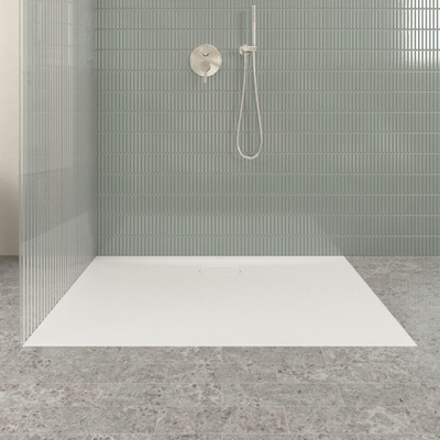 Villeroy & Boch Ecora douchebak - 120x90x3.5cm - afvoer lange zijde - white alpine (wit)