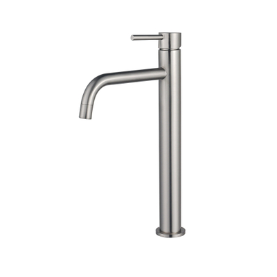 Fortifura Calvi Slim Wastafelkraan - 32cm - verhoogd - opbouw - PVD - geborsteld RVS