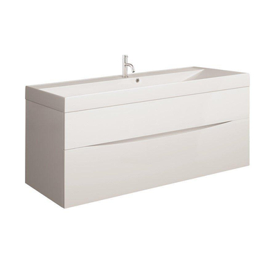 Crosswater Glide II Wastafelonderkast - 100x45x52cm - 2 lades - greeploos - glans wit (grijs)