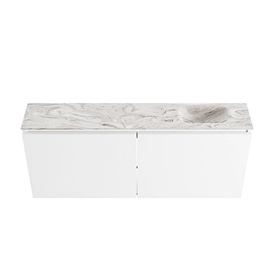 MONDIAZ TURE-DLUX 120cm toiletmeubel Talc. EDEN wastafel Glace positie rechts. Met 1 kraangat.