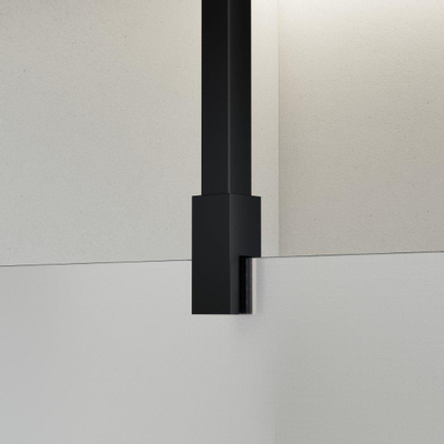 FortiFura Galeria Douche à l'italienne - 110x200cm - Verre dépoli - Bras plafond - Noir mat
