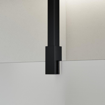 Fortifura Galeria Douche à l'italienne - 90x200cm - Verre dépoli - Bras plafond - Noir mat