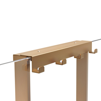 Fortifura Galeria schap met 4 haken - voor douchewand - 50x50x6.5cm - geborsteld koper SHOWROOMMODEL