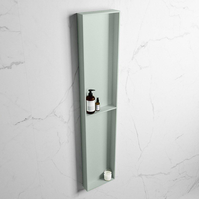 Mondiaz Easy nis 29.5x89.5x8cm voor Inbouw/opbouw 2 open vakken Solid surface Greey/Greey