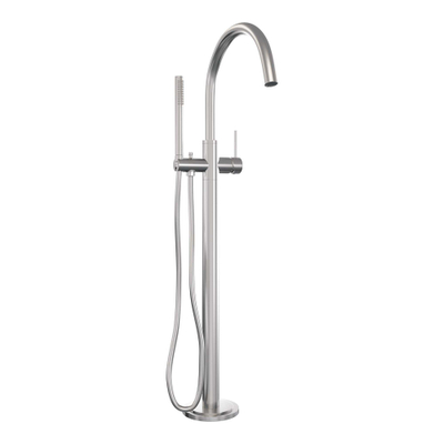 BRAUER Brushed Edition Staande Badkraan - handdouche staaf 1 stand - 2 gladde knoppen - inclusief inbouwdeel - PVD - geborsteld RVS