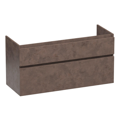 BRAUER Delight wastafelonderkast - 120x46x60cm - 2 softclose lades - greeploos - 1 sifon uitsparing - Erosion